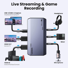 Карта видеозахвата UGREEN CM700 25173 HDMI 4Kx2K@60Hz Video Capture Card, серый