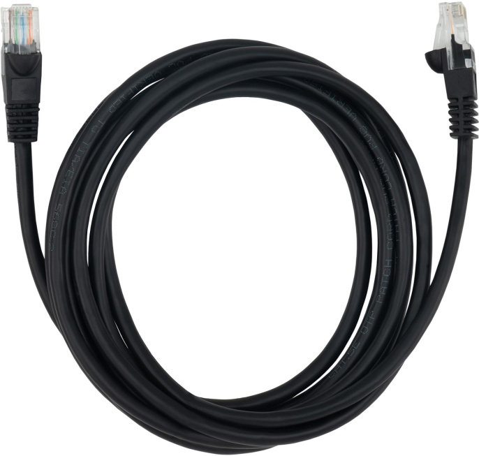 Патч-корд Buro литой molded , UTP, кат.5E, 3м, 4 пары, 26AWG, алюминий омедненный, многожильный, черный