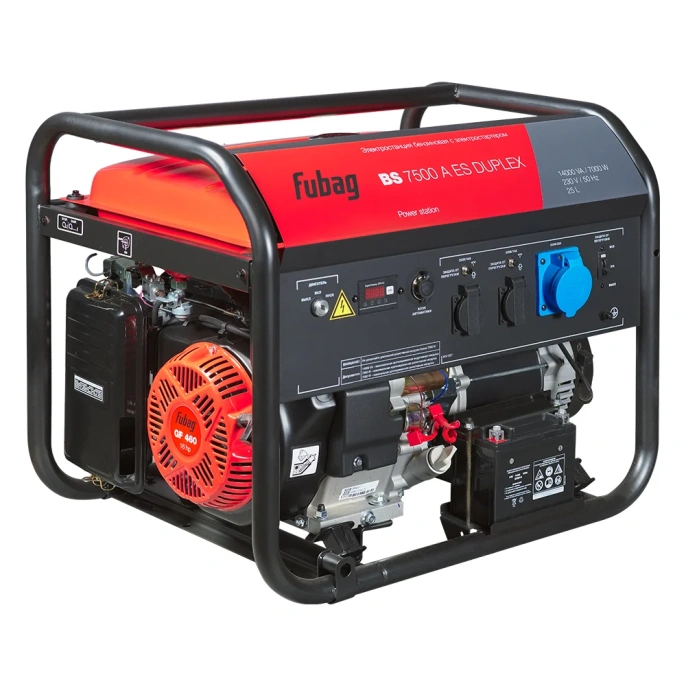 Бензиновая электростанция FUBAG с электростартером и коннектором автоматики bs 7500 a es duplex, 641087