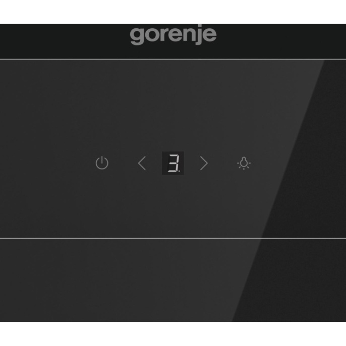 Вытяжка GORENJE/ Тип каминная наклонная,60см, сенсорное управление, мощность 782 куб.м, черная