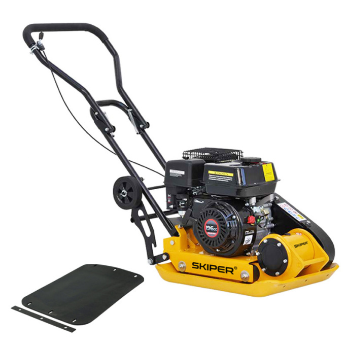 Виброплита SKIPER C90L-WM LС200F, 6.5л.с., плита 54х42см., 15кН, 25м/мин, рез. коврик, колёса SC90LWM.00