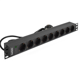 Блок розеток ExeGate ServerPro PDU-19H903 Al-9S-EU2CU 19 1U алюминий 9Schuko евровилка 2м 280849
