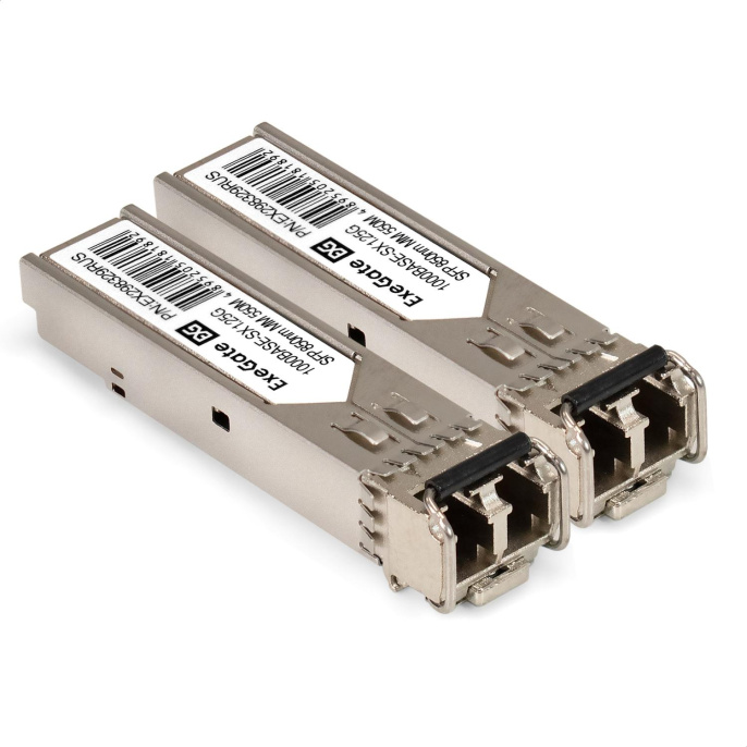 Комплект: Сетевой адаптер SFP ExeGate EXE-82576-F2 + 2xТрансивер Multi-Mode до 550м ExeGate EXT-1G-MM850-LC2-550M (EX296229RUS: PCI-E x1 v2.0, порты 2x SFP (10/100/1000Mb/s), Gigabit Server NIC Intel Chipset 82576-F2 + 2xEX298329RUS: Tx:850/Rx:850 нм, до 