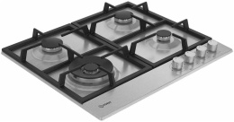 Газовая варочная панель Indesit THPM 642 W/IX/I, 4 конфорки, нержавеющая сталь, серебристый