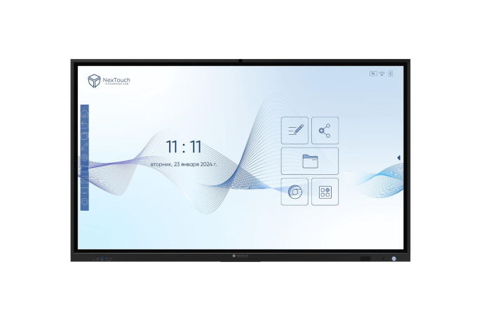 Интерактивный комплекс NextPanel 65/ Интерактивный комплекс NextPanel 65, 65"4К 3840*2160 , 450 кд/м2, 4000:1, IR, 10 мс, 20 касаний, WiFi-модуль, ОС Android. Вычислительный модуль: процессор Intel Core, DDR4 8Гб, SSD 128Гб, Windows/Linux, динамики 2х16