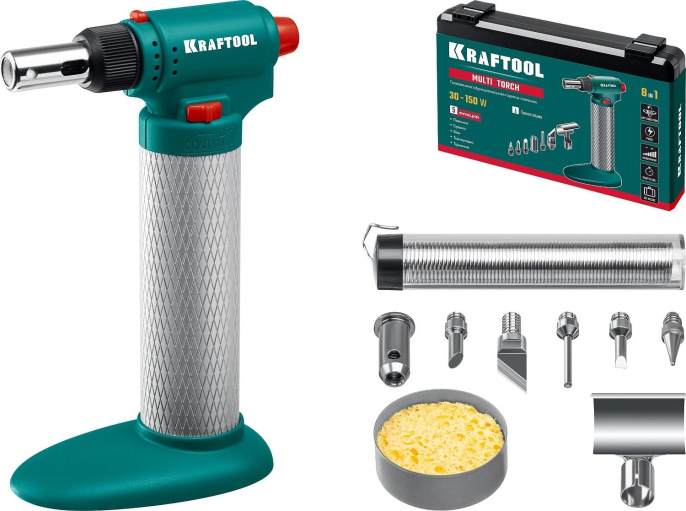 Паяльник Kraftool MULTI TORCH 55506-H8, газовый, беспроводной, 120Вт