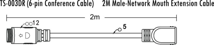 Кабель переходник 6-pin папа на сетевое подключение мама , 0.2 м/ 6-Pin Aviation Cable 2M Male and Network Port Femal Extension Cable (TS-003DR)