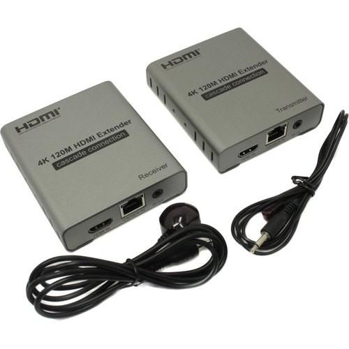 ORIENT VE048, HDMI 4K extender Tx+Rx , активный удлинитель до 120 м по одной витой паре, HDMI 1.4b, 4K@30Hz/ 1080p@60Hz/3D, HDCP, передача ИК сигнала управления датчики IR-TX/Rx в комплекте 30932