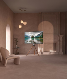 Подставка для телевизора Cactus CS-ST1246BKWN, 45-65", напольный, черный/орех