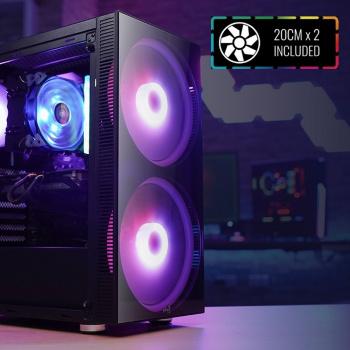 Корпус ATX Aerocool Python-G-BK-v1, Midi-Tower, без БП, черный