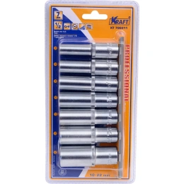 Набор головок торцевых удлиненных (7 шт; 1/2" Dr; 10-22 мм) KRAFT KT 700311