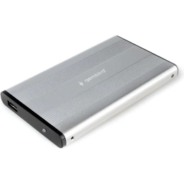 Внешний корпус Gembird USB 2.0 для 2.5" HDD/SSD, порт USB, SATA III, металл, серебристый, коробка, EE2-U2S-5-S
