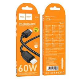 HOCO Кабель USB2.0 Hoco Type-C/Type-C, 3А, 60Вт, нейлоновая оплетка, X113, 1м, черный, коробка (HC-46208)