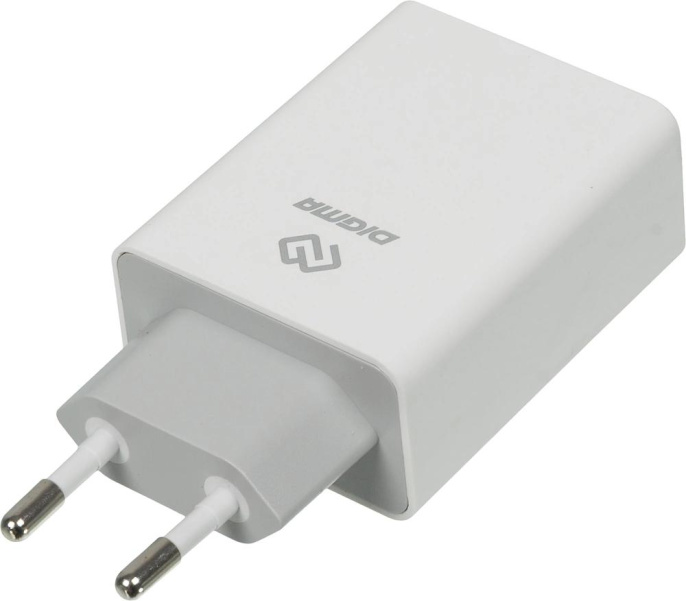 Сетевое зарядное устройство Digma DGWC-3U-5A-WG,  3xUSB-A,  30Вт, 3A, белый