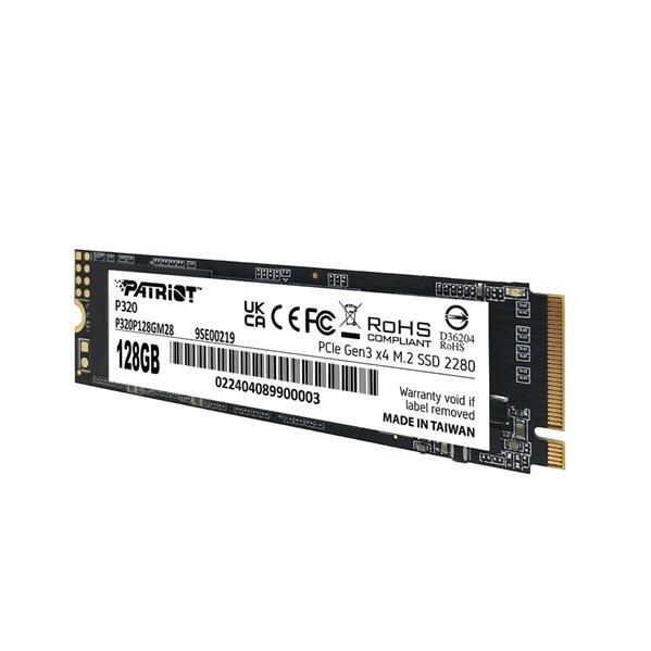 SSD накопитель Patriot P320 P320P128GM28 128ГБ, M.2 2280, PCIe 3.0 x4, NVMe, M.2