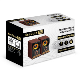 Акустическая система 2.0 ExeGate Maestro SPS-590 (Активная, питание 220В, 2х3Вт, 30-18000Гц, цвет темное дерево, Color Box) EX297196RUS