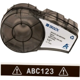 Brady M21-500-595-BR лента 12.7 мм/6.4 м, винил, белый на коричневом