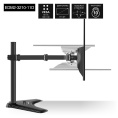 Кронштейн для двух мониторов 13"-32" настольный ExeGate EDM2-3210-11D EX297364RUS (VESA 75x75, 100x100, макс.нагрузка 2х10 кг, наклон -90°/+90°, поворот -90°/+90°, регулировка по высоте, цвет черный)