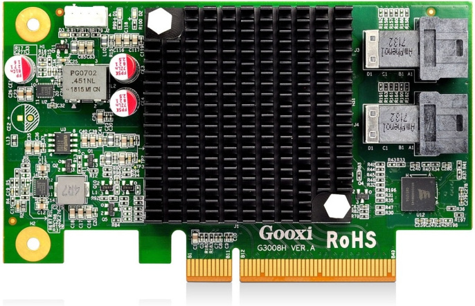 Контроллер Gooxi G3008H-PK (x8 lane PCI Express 3.0, 2 Mini-SAS HD SFF8643, 1024 Non-RAID SAS/SATA, +12V +/-8%, 3.3V +/-9%, 13W, 12Gb/s SAS-3)