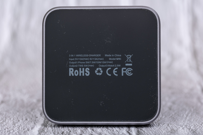 Беспроводное зарядное устройство CABLETIME CE12B (CT-WPG01-PG) 3-в-1, Qi-зарядка, 15 Вт, автодержатель, быстрая зарядка