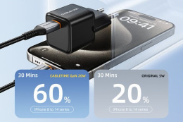 Зарядное устройство CABLETIME GA20B (CT-GAN20-PB) GaN PD3.0 20 Вт, черный