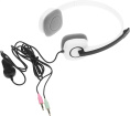 Гарнитура Logitech H150,  для контактных центров, накладные,  проводные, белый  / черный [981-000453]
