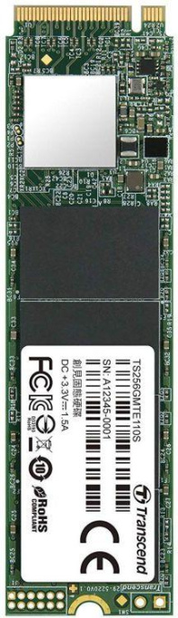 Твердотельный накопитель Transcend SSD MTE110S, 256GB, M.2 22x80mm , NVMe, PCIe 3.0 x4, 3D TLC, R/W 1600/1100MB/s, IOPs 90 000/250 000, TBW 100, DWPD 0.2 12 мес. TS256GMTE110S