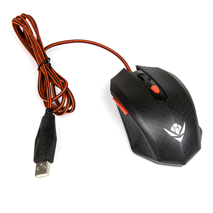 Мышь MOG-08U Nakatomi Gaming mouse - игровая, 6 кнопок ролик прокрутки, USB, черная