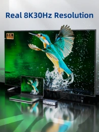 Многопортовая док-станция CABLETIME CB14G (CT-DK142-AG) с 3 монитора 2 порта HDMI DisplayPort 8K USB 3.0 Ethernet