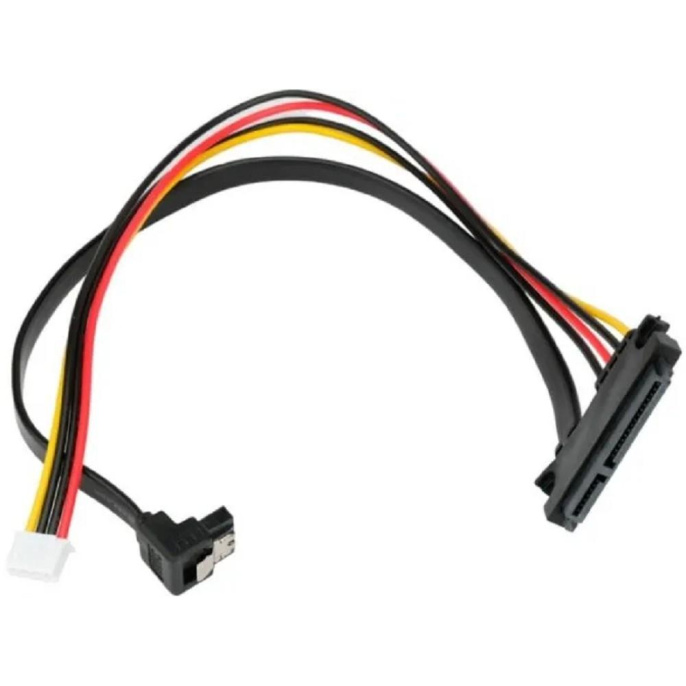 Cablexpert Кабель питания SATA CC-XH2.54-SATAL-40CM, XH2.54 4pin+Sata угловой / Sata 7+15pin, медн.проводник, 40см, пакет CC-XH2.54-SATAL-40CM