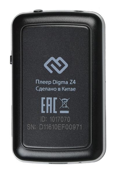 MP3 плеер Digma Z4 BT flash,  16ГБ,  черный