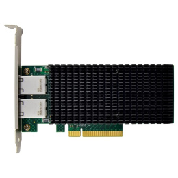 ORIENT XWT-INT540L2PE8, Сетевая карта PCI-Ex8 v2.1 2xRJ45 10Gbps Converged Server NIC, Intel X540 chipset, 10/1 Гбит/с, 2 планки крепления в комплекте 33299