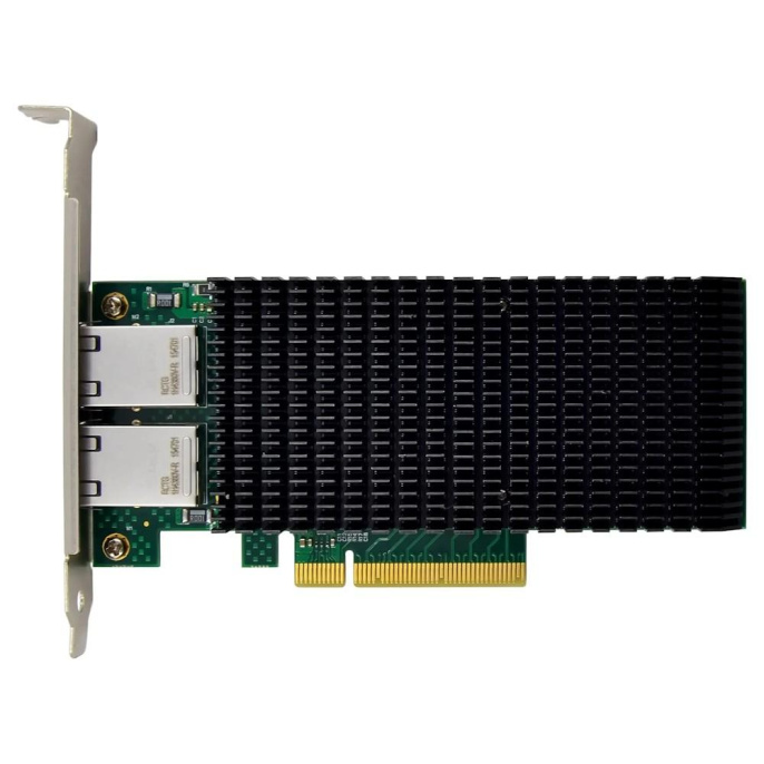 ORIENT XWT-INT540L2PE8, Сетевая карта PCI-Ex8 v2.1 2xRJ45 10Gbps Converged Server NIC, Intel X540 chipset, 10/1 Гбит/с, 2 планки крепления в комплекте 33299