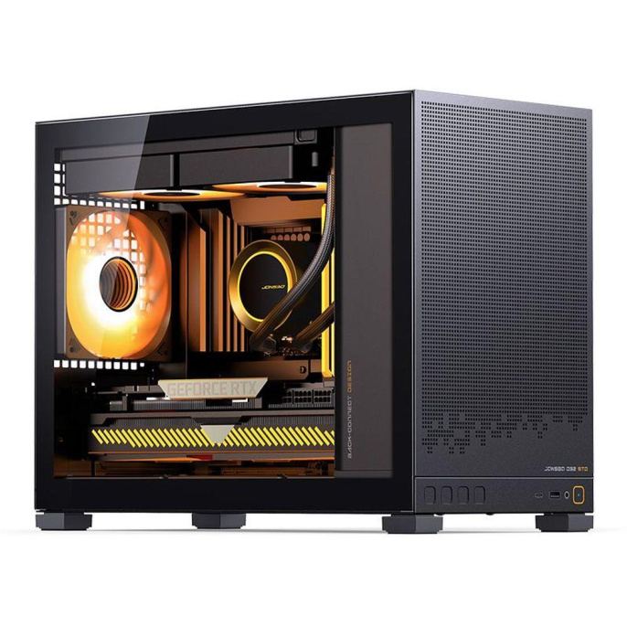 Корпус без блока питания Case JONSBO D32 STD, Mini-Tower, TG, no fan, 1xUSB-A 3.0 + 1xUSB-C 3.1, mATX, mITX Black (D32 STD BLACK)