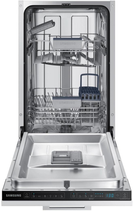 Встраиваемая посудомоечная машина Samsung DW50R4040BB/WT, узкая, ширина 45см, полновстраиваемая, загрузка 9 комплектов