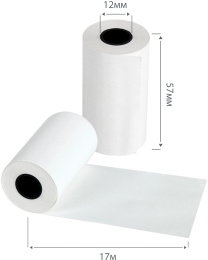 Лента чековая Cactus CS-RT57-17,  57мм,  17м,  термобумага, втулка 12мм