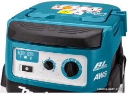Пылесос Makita DVC867LZX4 (строительный, аккумулятор, регулировка мощности, сухая уборка, объем пылесборника: 8 л, мощность всасывания: 138.028 Вт /9.8 кПа, фильтр тонкой очистки)