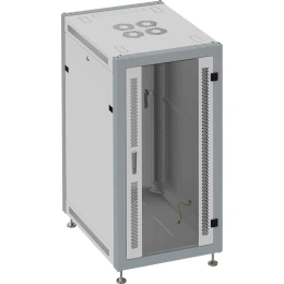Монтажный напольный шкаф SYSMATRIX, 37U 600х600х1780 передняя дверь-стекло, задняя сплошная SL 6637.712
