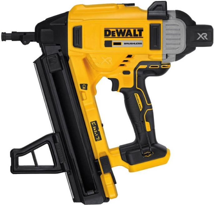Гвоздезабиватель DeWalt DCN890N DCN890N-XJ аккумуляторный, Li-Ion, 18 В, назначение: тяжелые марки бетона, сталь, усиленные на излом, крепеж: гвозди, диаметр гвоздя: 6.3 мм шляпки , длина гвоздя: от 13 до 57 мм, емкость магазина: 30 шт, подсветка, рег