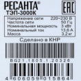 Электрическая тепловая пушка Ресанта ТЭП-3000К, 3кВт, красный [67/1/8]