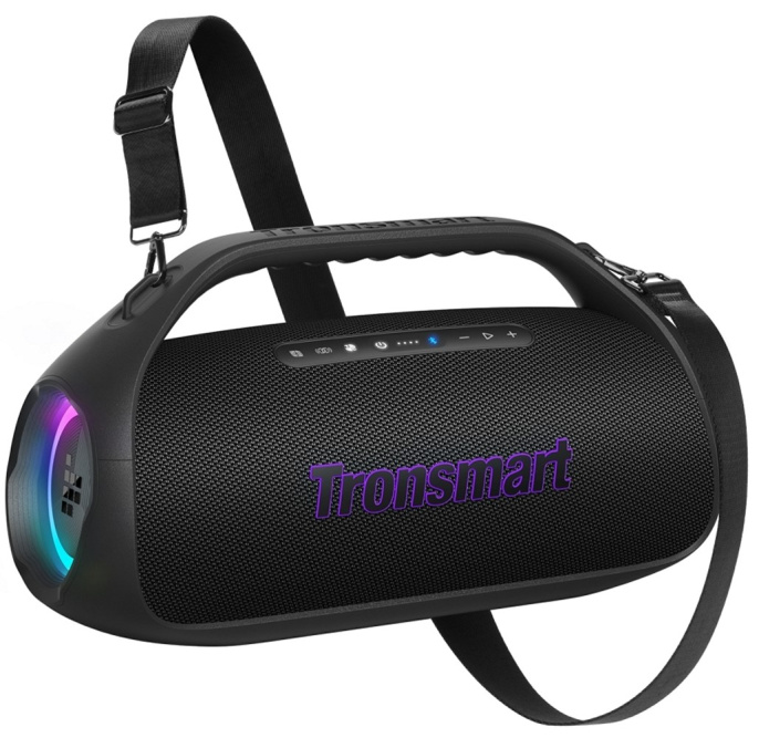 Портативная колонка Tronsmart Bang 2 Черный (частота: 53 Гц-20 кГц, время воспроизведения: до 26 ч (при 50% громкости), время зарядки: 4.5 ч, вход: 5 В/3 А, 9 В/2.22 А USB-C, выход: 90 Вт, Bluetooth 5.3, SPL: 105 дБ, SoundPulse, IPX6)