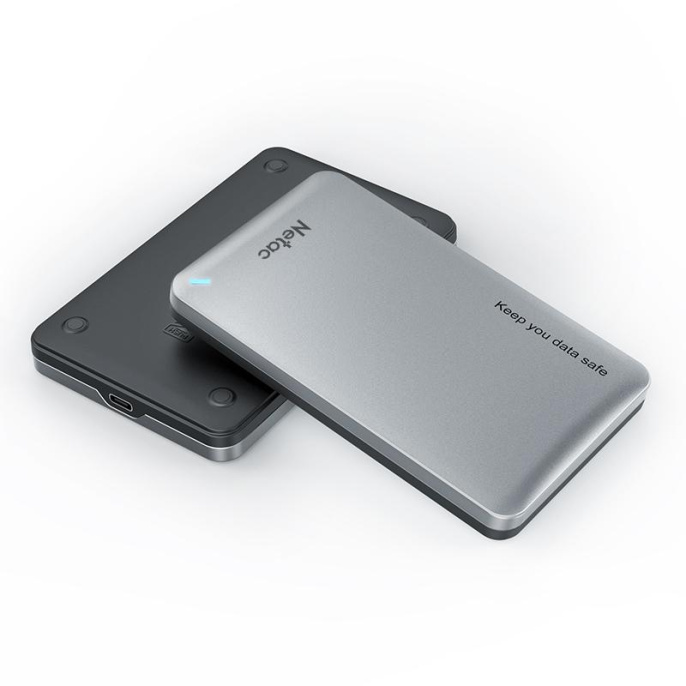 Бокс для накопителя Netac WH12 NT07WH12-30CC интерфейс SATA, до 2ТБ, подключение через USB 3.2 Gen1 Type-A 5 Гбит/с /USB 3.2 Gen1 Type-C 5 Гбит/с , корпус алюминий