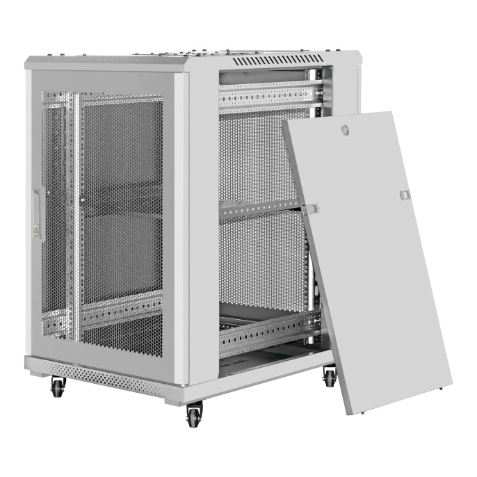 Шкаф телекоммуникационный 19" напольный 18U ExeGate EC-FS-18U.600.800.V.GREY 19”, 18U, 600x800x987mm ШхГхВ , передняя и задняя двери перфорированные, EX301397RUS