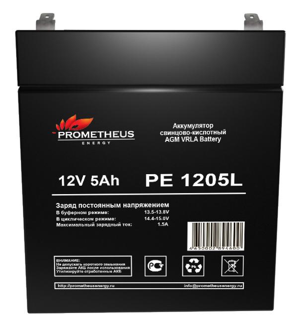 Аккумуляторная батарея PROMETHEUS ENERGY PE 1205L для ИБП, 12В, 5Ач