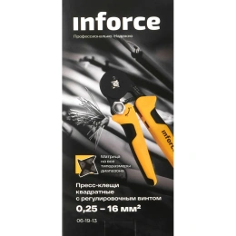 Квадратные пресс-клещи Inforce с регулировочным винтом 0.2-16 мм² 06-19-13