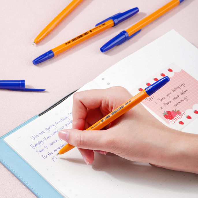 Ручка шариков. Deli P1-Vintage EQ6S-BL оранжевый d 0.7мм син. черн.