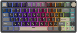 Клавиатура Royal Kludge R75 Phantom (черный, серый, проводная USB, подсветка RGB, горячая замена клавиш Hot Swap, K серебрянные switch)