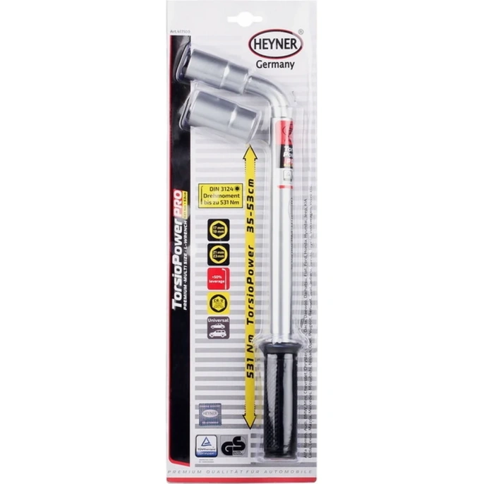 Телескопический баллонный ключ Heyner 17/19; 21/23 max до 53 см 417100