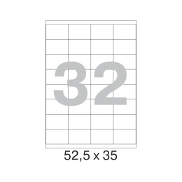 Самоклеящиеся этикетки ProMega label 52,5x35 мм, 32 шт. на листе, белые, 25 л. в уп. 75209