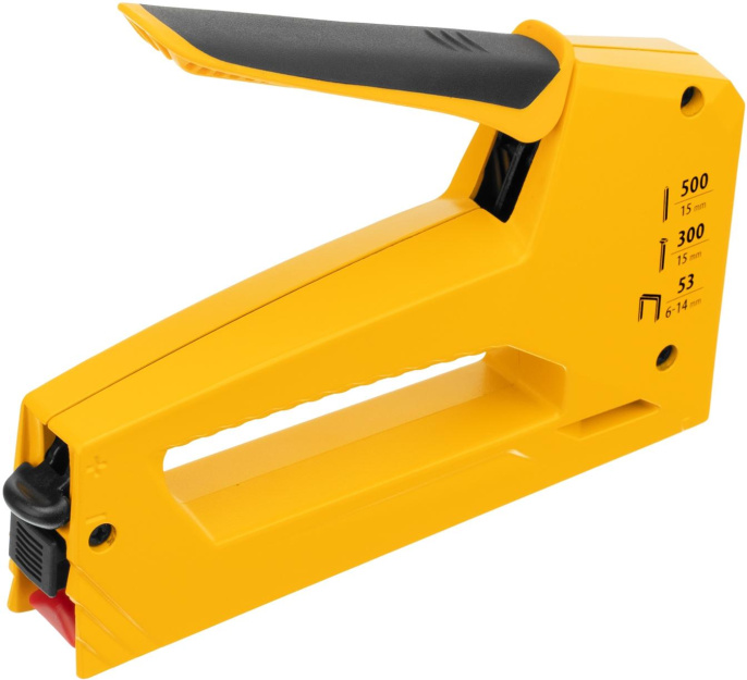 Степлер ручной Denzel 40214 скобы тип 53: 6-14мм гвозди тип 300 / 500